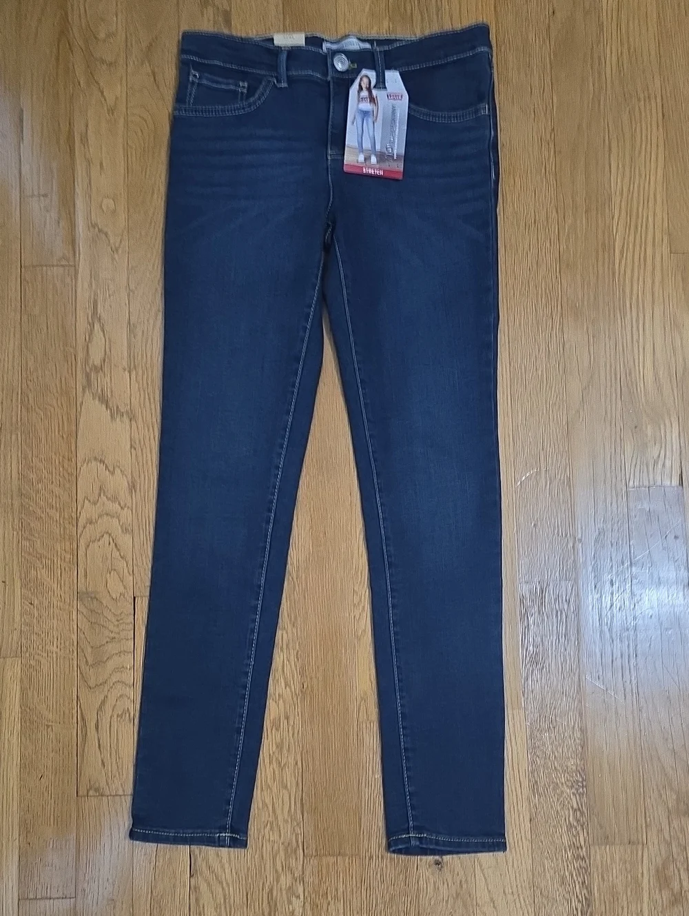 LEVI'S BRAND GIRL'S BLUE SUPER SKINNY STRETCH JEANS SIZE 12